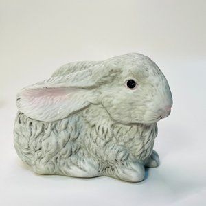 Vintage Ceramic Bunny Rabbit Easter Cottagecore, Grannycore, Farmhouse Gray Pink